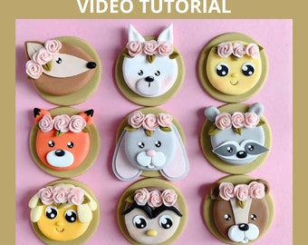 Woodland animals cupcake toppers VIDEO Tutorial with templates
