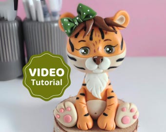 Tiger cake topper VIDEO Tutorial with templates