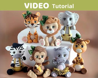 Safari Animals cake toppers VIDEO Tutorial with templates (2)
