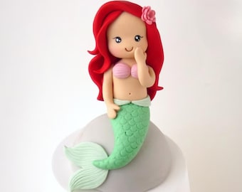 Fondant Mermaid  cake topper VIDEO Tutorial with templates