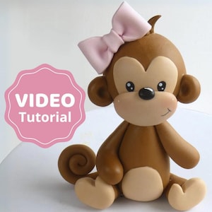 Monkey cake topper VIDEO Tutorial with templates
