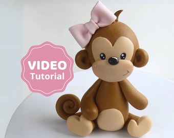 Monkey cake topper VIDEO Tutorial with templates