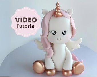 Unicorn cake topper VIDEO Tutorial with templates