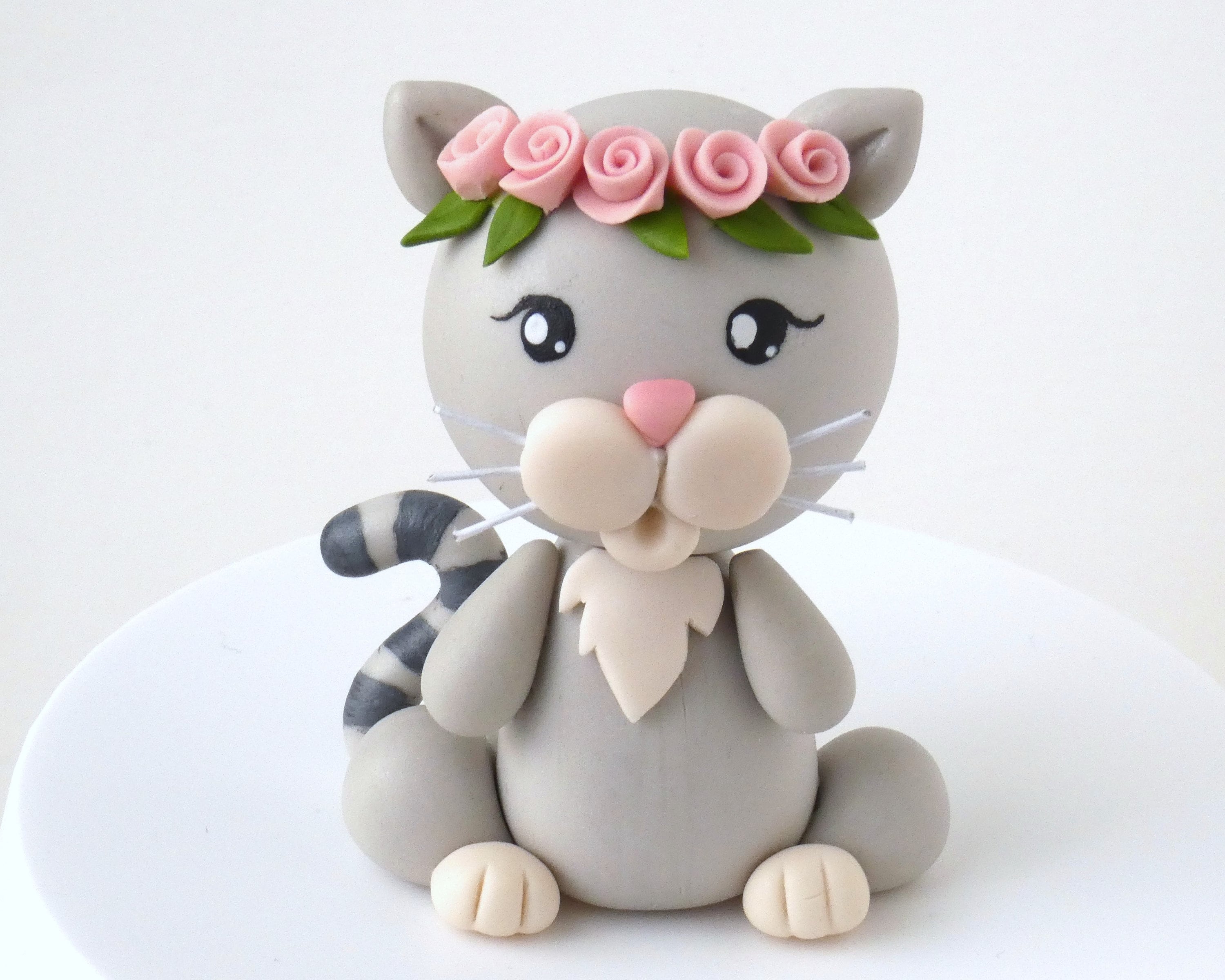 Fondant Cat Figurine Cake Topper Etsy