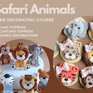 Safari Animals Cake Decorating Course VIDEO Tutorials with PDF templates