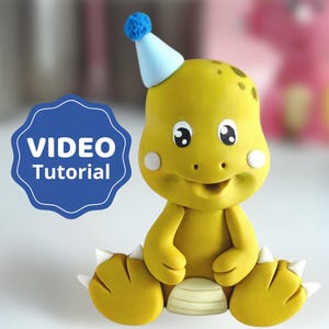 恐竜ケーキトッパー ビデオ チュートリアル テンプレート付き