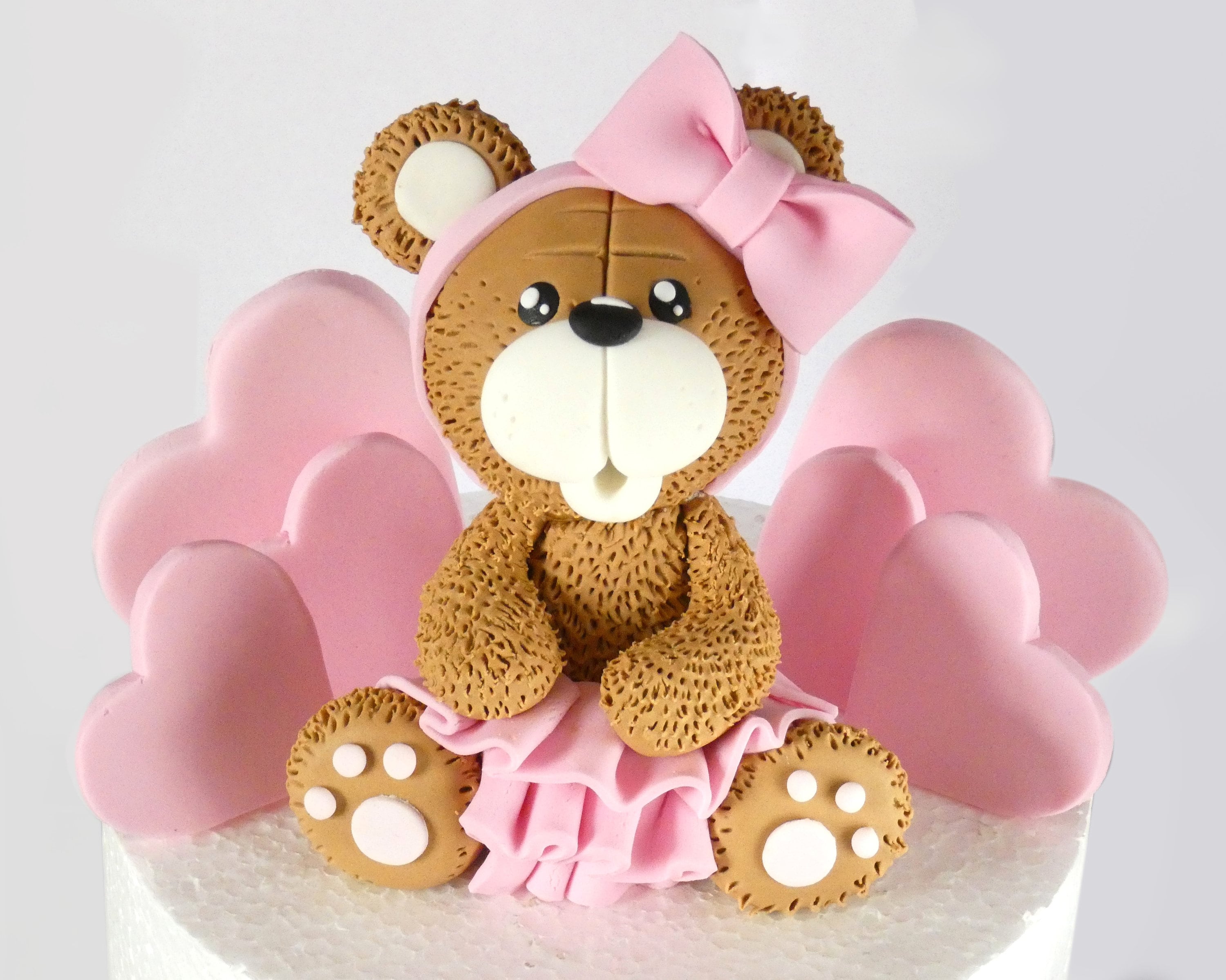 Girl Teddy Bear Cake Topper Fondant or Cold Porcelain / Bär - Etsy