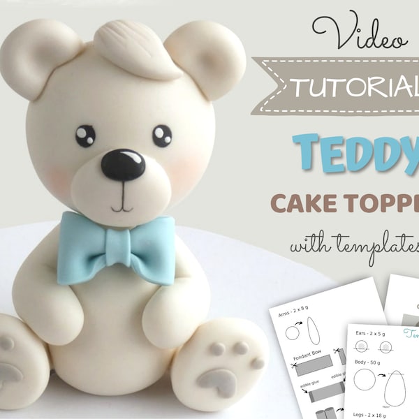 Tutoriel VIDÉO de topper de gâteau Polar Teddy Bear avec des modèles