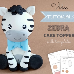 Adorno para tarta de cebra en VIDEO Tutorial con plantillas