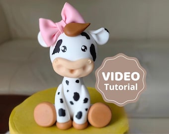 Cow cake topper VIDEO Tutorial with templates