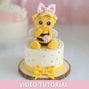 Fondant Bee Tutorial – Step by Step Cake Topper Video Course + Printable Templates | Sugar Paste Bee for Birthday & Communion Cakes