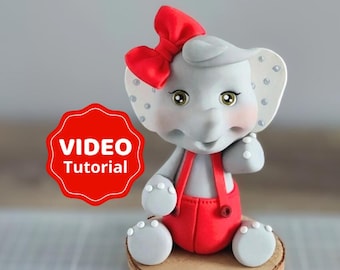 Elephant cake topper VIDEO Tutorial with templates