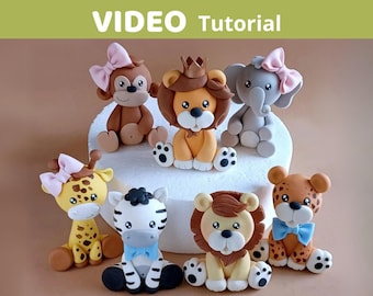 Safari Animals cake toppers VIDEO Tutorial with templates