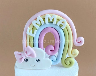 Fondant Rainbow cake topper