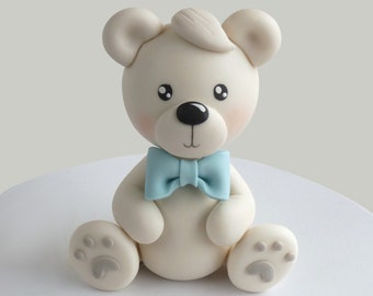 Girl Teddy Bear Cake Topper Fondant or Cold Porcelain / Bär | Etsy
