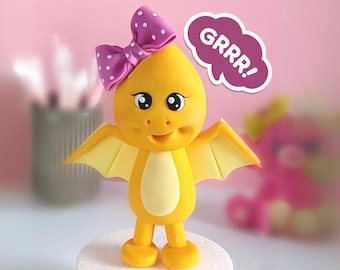 Dinosaur (pterodactyl) cake topper VIDEO Tutorial with templates