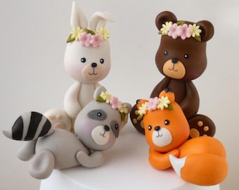Woodland Animals cake toppers VIDEO Tutorial with templates