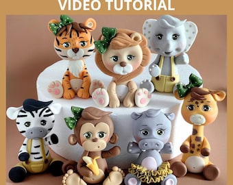 Safari Animals cake toppers VIDEO Tutorial with templates (2)