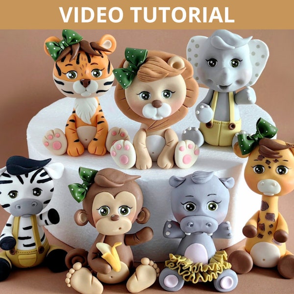 Tutoriel VIDÉO pour gâteaux Animaux de safari avec modèles (2)