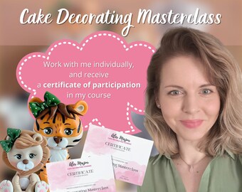 Masterclass de decoración de pasteles con tutoría personal y certificado de participación.