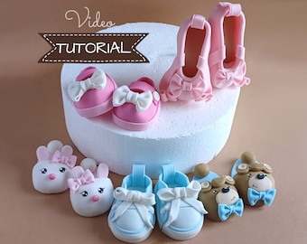 Shoes cake toppers VIDEO Tutorial with templates