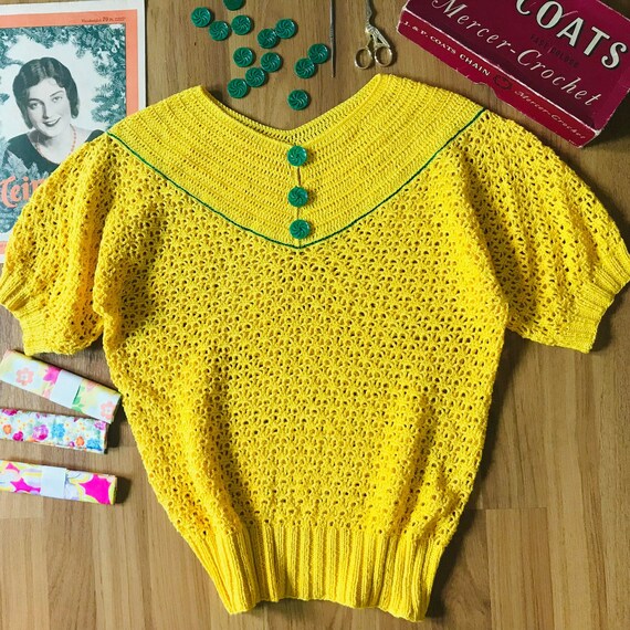 1930s Top, 1930s Crochet, Vintage Crochet, Vintage Blouse, 1930s  