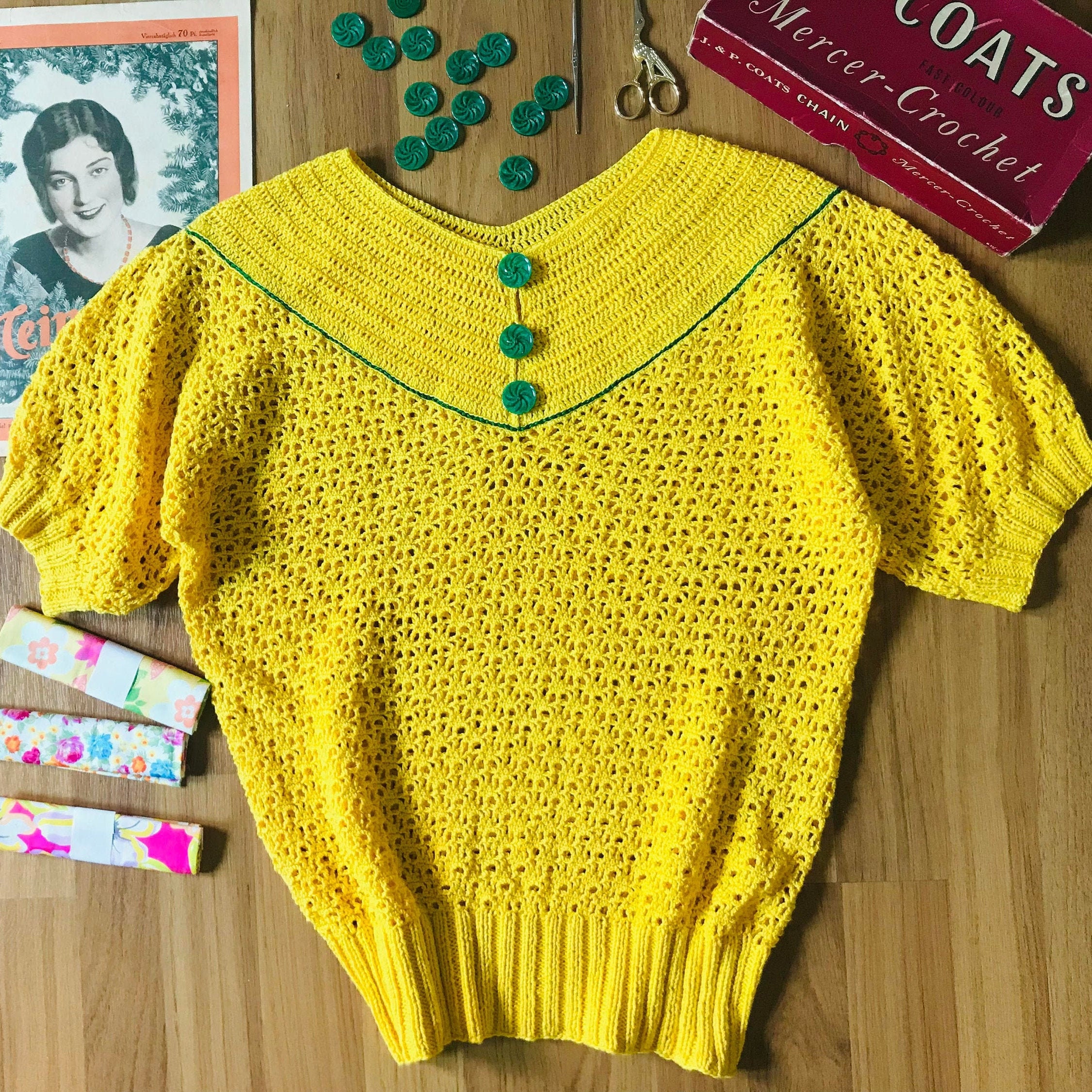 トップス 1930s Crochet Blouse Ladies Top Crochet Pattern, 1930's Blouse | ChicVintagePatterns
