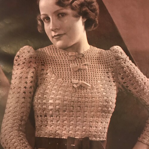 トップス 1930s Crochet Blouse Ladies Top Crochet Pattern, 1930's Blouse | ChicVintagePatterns