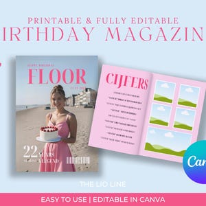 Digital Printable Birthday Magazine 48 Pages Templates | Customizable Magazine Template | Ideal For Friends Birthdays | 21 Diner Magazine