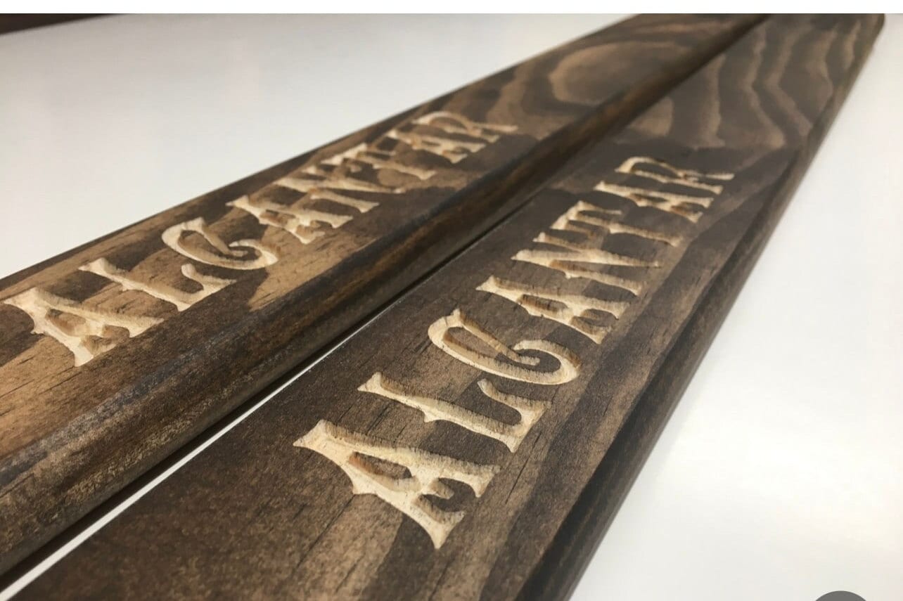 Customized Bowling Ball Rack Customization Options choose Engraving and Stain Customization