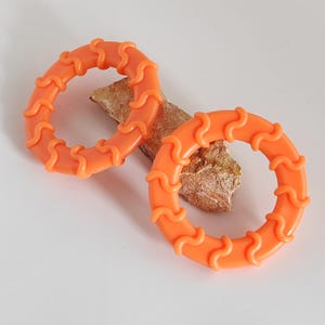 Baby Teether Rings, BPA Free Silicone Chews (Set of 8) Orange