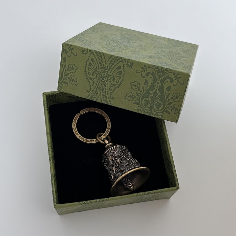 Handmade Brass Dragon Bell, motorcycle bell，Vintage Amulet Keychain Chinese Dragon Bell