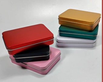 Rectangular Metal Tin ,Craft Tin ,Stash Container ,9 Color,5 Pack