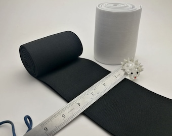 Heavy Duty Elastic Band: 4-inch Wide Sewing Elastic - Black or White