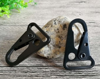 Mosquetón de resorte de metal negro de alta resistencia: juego de 6 piezas de 2.5 a 3.8 cm (1 a 1.5 pulgadas)