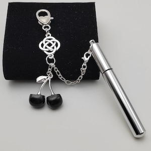 Étui à aiguilles en argent de style vintage avec chaîne - Cadeau parfait pour la fête des Mères pour couturière, outils de châtelaine pour la couture et la broderie