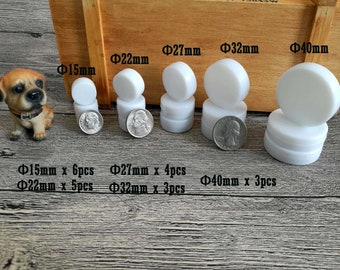 Speelgoed maken / Voorbeeldpakket rammelaarschijf 21 per verpakking / Voorbeeldpakket rammelaarhaak gehaakt speelgoed / afmeting: 15 mm, 22 mm, 27 mm, 32 mm, 40 mm.