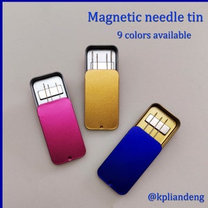 étui à aiguilles magnétique, Needle Magnet, Boîte à aiguilles, 9 couleurs, rangement, Cadeaux point de croix, Cadeau pour grand-mère