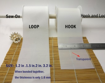 hook and loop tape,Ultra-thin hook and loop fasteners,Super wide  transparent hook and loop,now available in 6 sizes,, 1.2", 1.5", 2", 3.2"