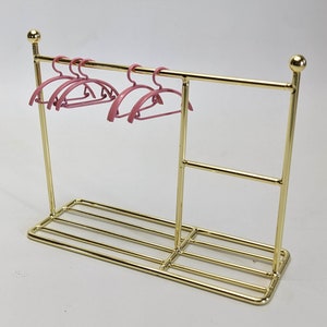 Cabides e cabideiros em miniatura de metal para casa de bonecas em escala 1:6/decoração para casa de bonecas