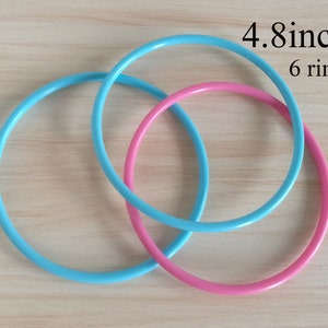 craft plastic ring，ring toss game ,Single Ring Toss ,macrame Craft Rings，4.8inch, Set of 8 Rings