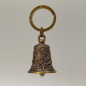 Brass Dragon Bell: Handmade Vintage Amulet Keychain