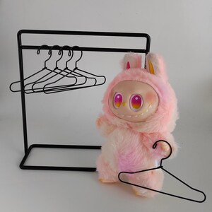Porte-vêtements En Bois Pour Poupée Labubu - Cintre Et étagère Miniature - 6 Crochets