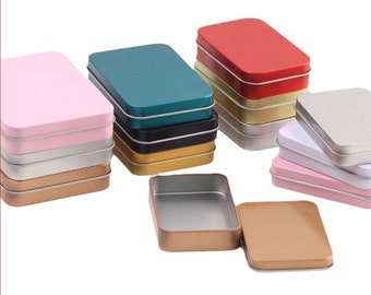 Rectangular Metal Tin ,Craft Tin ,Stash Container ,9 Color,5 Pack