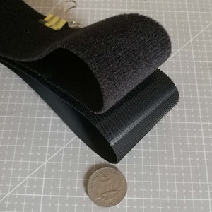 Black Sewn Hook and Loop Set: Ultra-Thin Fasteners, 5 Sizes