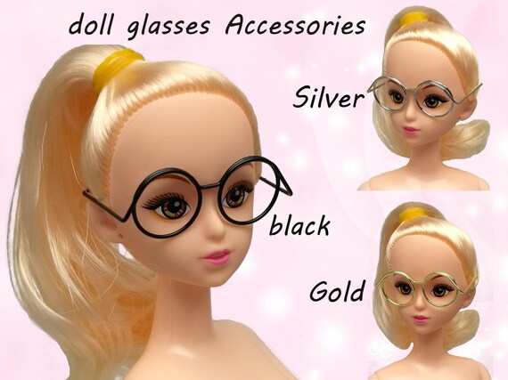 Occhiali da sole per bambole Regalo in miniatura Occhiali da vista Gioco Casa Giocattolo Accessori per bambole Fai da te Dress Up Lenti colorate bianco 