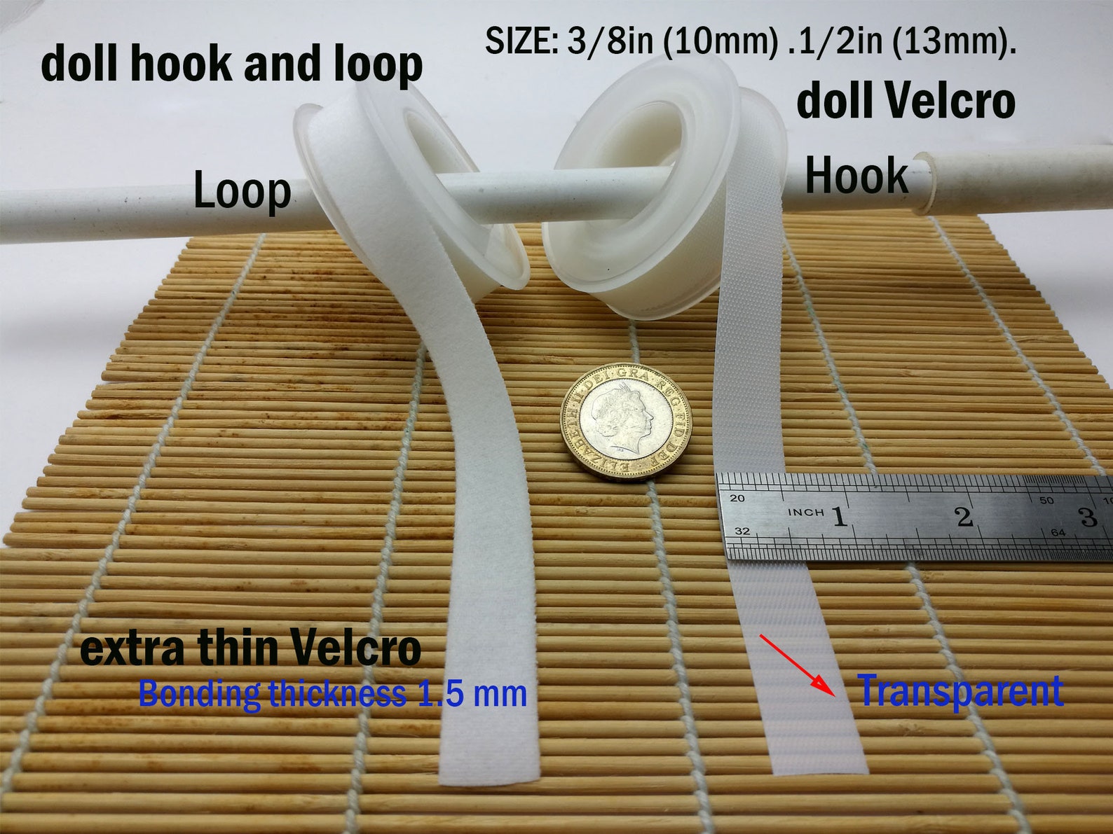 Doll hook and loop/doll Velcro 4 yards /Transparent extra thin Etsy