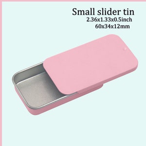 Rectangular Slide Top Tins, Small Empty Slider Jars, 9 Colors