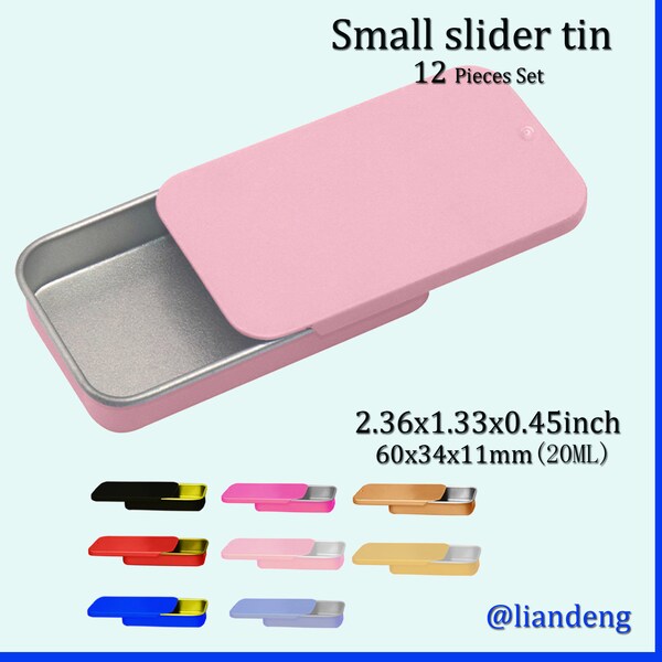 Rectangular Slide Top Tins，Solid perfume sliding tins，lip balm sliding tins, 9 colors, suitable for crafts, storage.