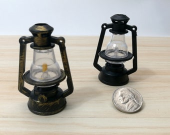 1:24-1:16 Dollhouse Miniature Vintage Kerosene Oil Burner Hurricane Lamp Light 